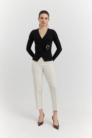 CACHE COEUR MANCHES LONGUES BOUCLE METAL ANELYS NOIR